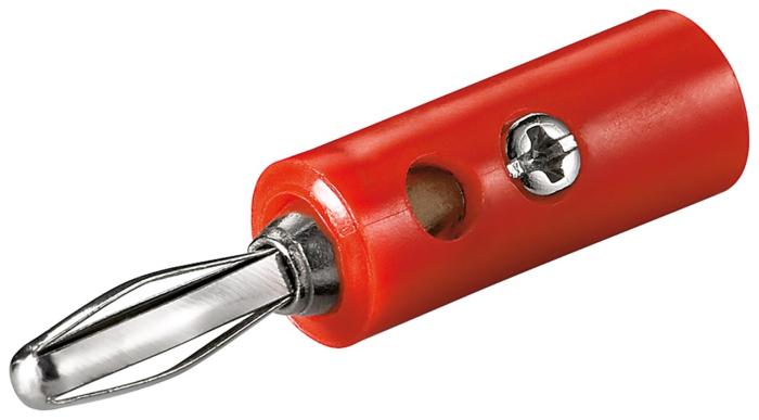 Banankontakt 4mm hane röd stackningsbar med tvärhål @ electrokit (1 av 2)