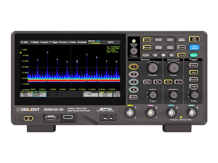 Oscilloskop 100MHz 4-kan 12-bit Siglent SDS814X HD @ electrokit (1 av 11)