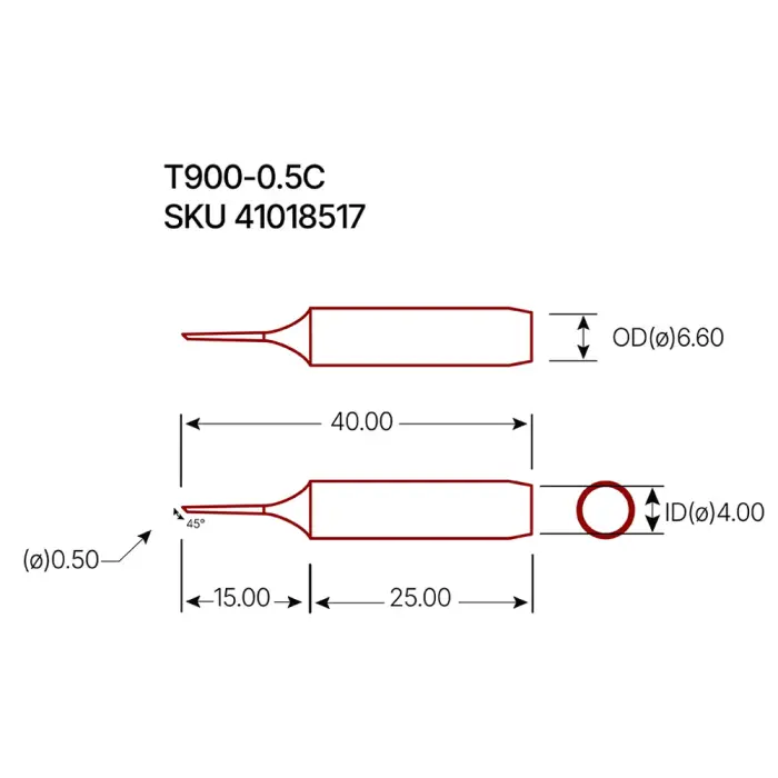 Lödspets T900-0.5C @ electrokit (2 av 2)