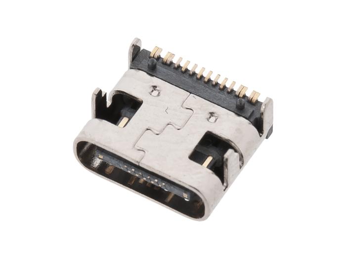 USB-C hona 16-pin SMD vinklad @ electrokit (2 av 2)