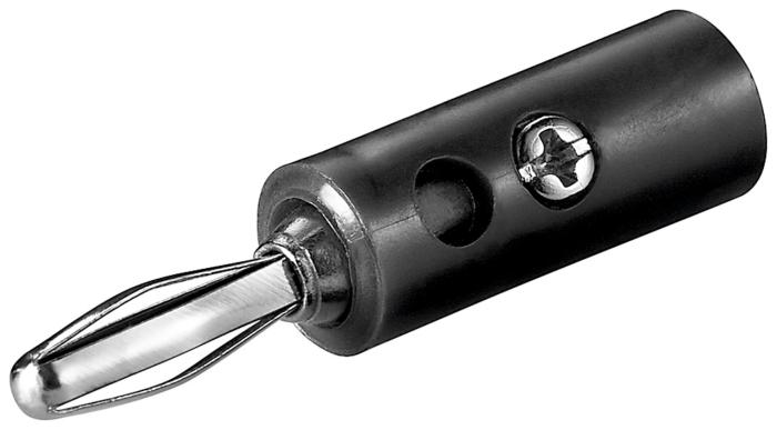 Banankontakt 4mm hane svart stackningsbar med tvärhål @ electrokit (1 av 2)