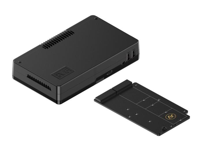 ARGON ONE V5 Inbyggnadslåda för Raspberry Pi 5 med dubbla M.2 NVMe @ electrokit (1 av 9)