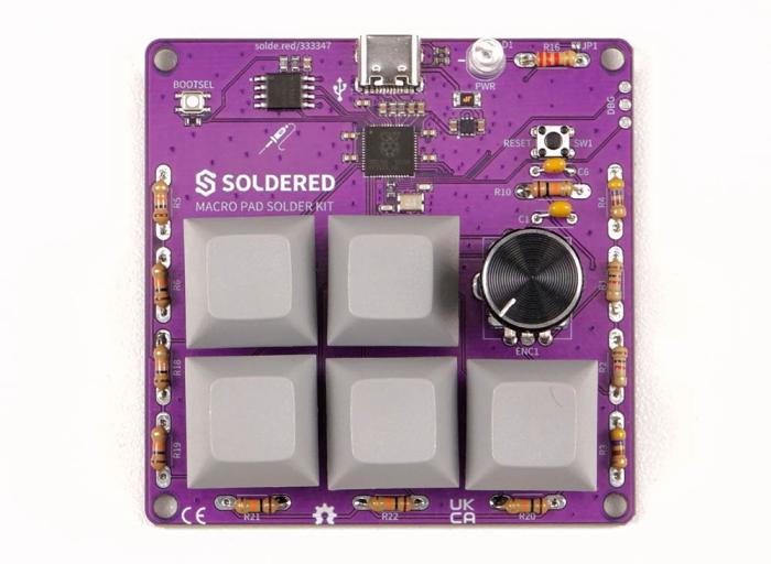 Programmerbart tangentbord med 5 knappar - byggsats @ electrokit (3 av 5)
