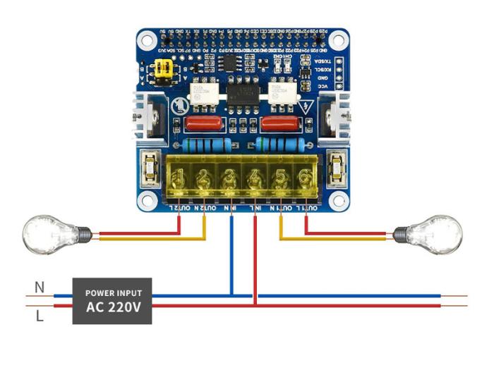 2x Triac HAT for Raspberry Pi @ electrokit (9 of 11)