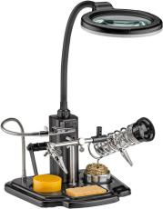 Stand - with light, magnifying glass and soldering iron holder @ electrokit