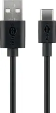 USB-C kabel till USB-A 2.0 15W 1m @ electrokit