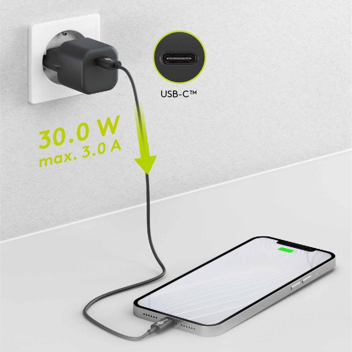 USB-C PD GaN laddare 30W black @ electrokit (3 av 3)