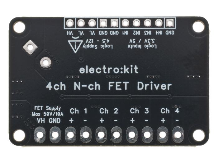 MOSFET Drivkort 4-kan 50V 10A @ electrokit (5 av 8)