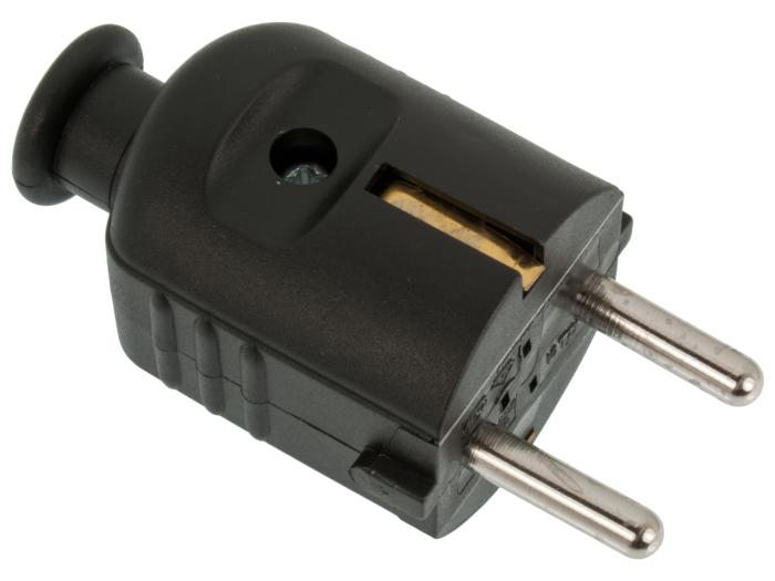 Power plug EU w protective gnd - white @ electrokit (1 of 1)
