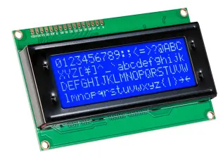 LCD 4x20 tecken vit/bl&aring; parallell 5V @ electrokit