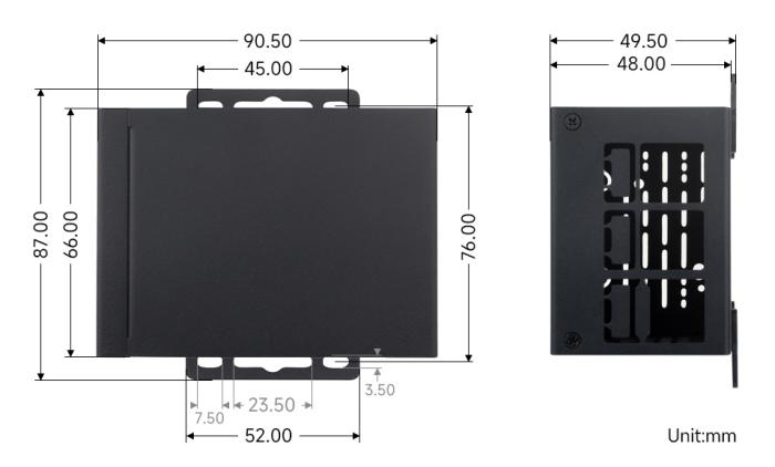 Rymlig inbyggnadslåda för Raspberry Pi 5 - svart metall @ electrokit (7 av 7)