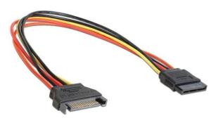 Extension cable SATA 15-pin power 0.3m @ electrokit