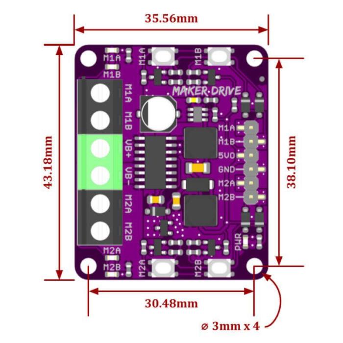 Motordrivare 2-kan 2.5-9.5V 1A @ electrokit (7 av 8)