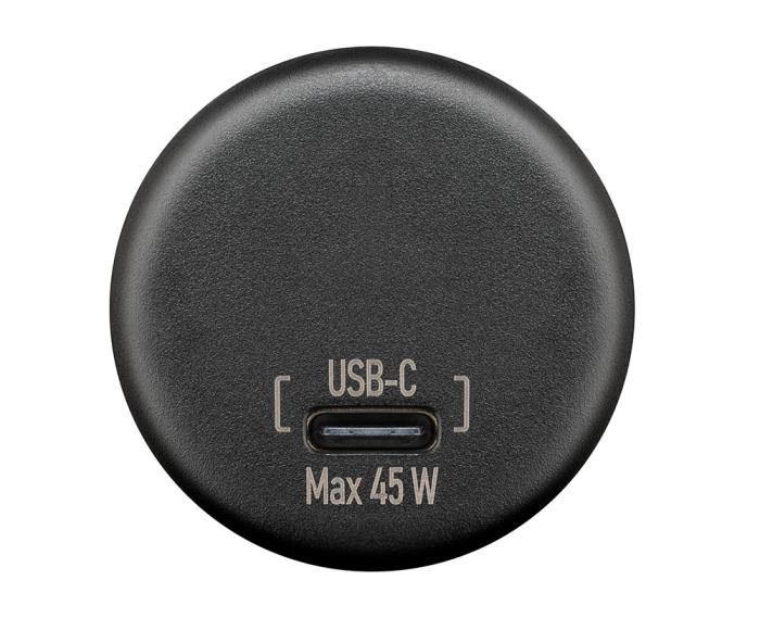 Flush mount charging socket USB-C 60W 12-24V black @ electrokit (2 of 4)