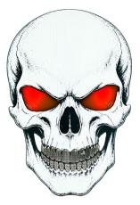 Skull with Pulsating Red Eyes - SMD Soldering Kit @ electrokit