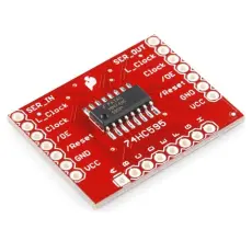 74HC595 8-bit skiftregister på adapterkort @ electrokit