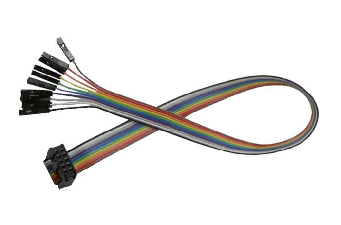 Kopplingskabel IDC 10-pol hona till 10x dupont hona 30cm @ electrokit (1 av 1)