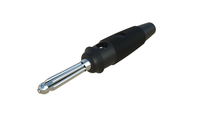 Bananplugg 4mm hane skruvanslutning svart @ electrokit (1 of 2)