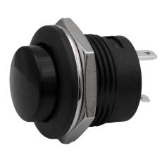 Tryckknapp ø16mm 1-pol off-(on) svart @ electrokit