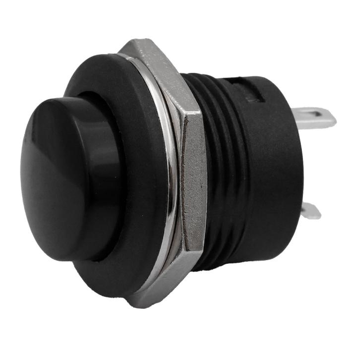 Tryckknapp ø16mm 1-pol off-(on) svart @ electrokit (1 av 1)
