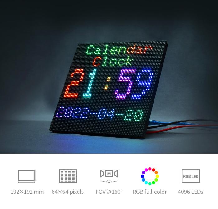 Fullfärgs-panel 3mm RGB-LED matris 64x64px 192x192mm P3 @ electrokit (4 of 9)