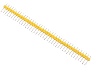 Stiftlist 2.54mm 1x40p - gul @ electrokit