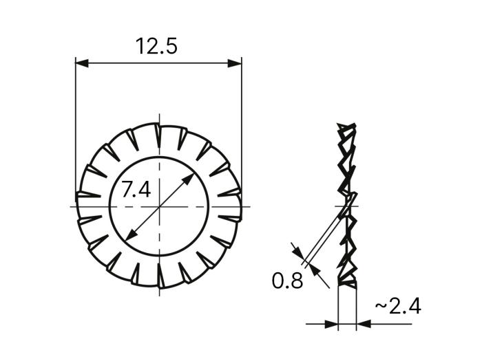 Locking washer M7 suitable for potentiometers @ electrokit (2 of 2)