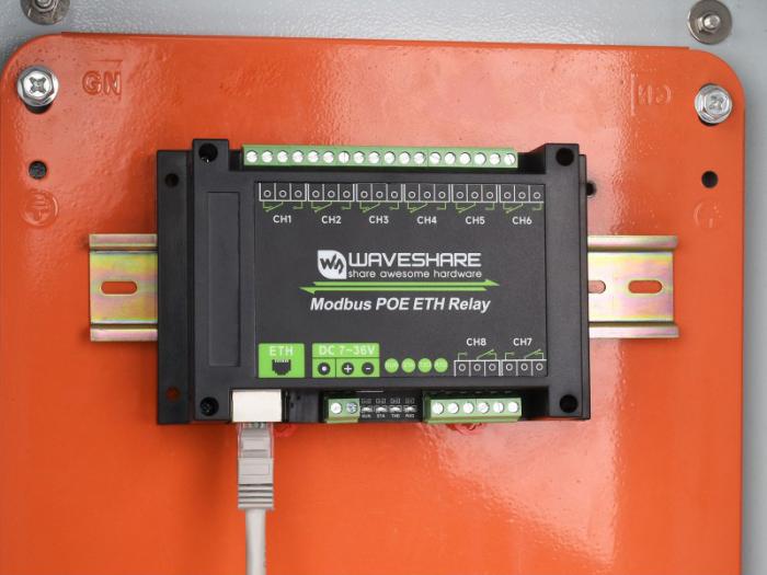 Relämodul 8-kan Ethernet DIN-skena @ electrokit (7 av 8)