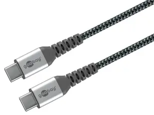 USB-C cable USB 2.0 60W 0.15m textile @ electrokit