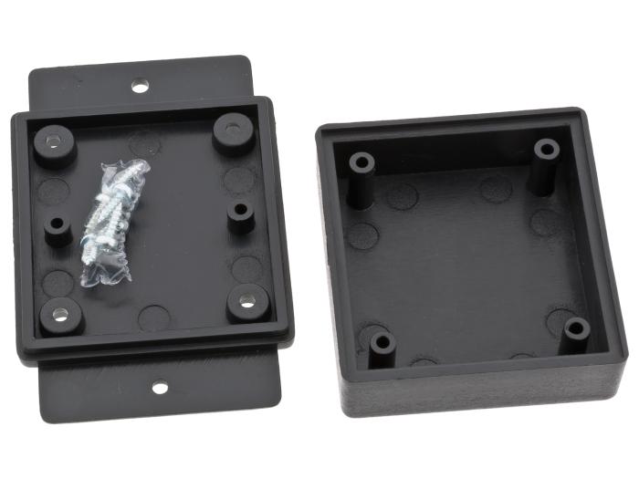 Apparatlåda FB34 43x46x19mm med fläns svart @ electrokit (3 av 3)