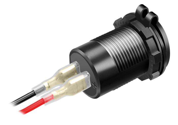 Infällt ladduttag USB-C PD + USB-A 60W 12-24V med lock @ electrokit (3 av 4)