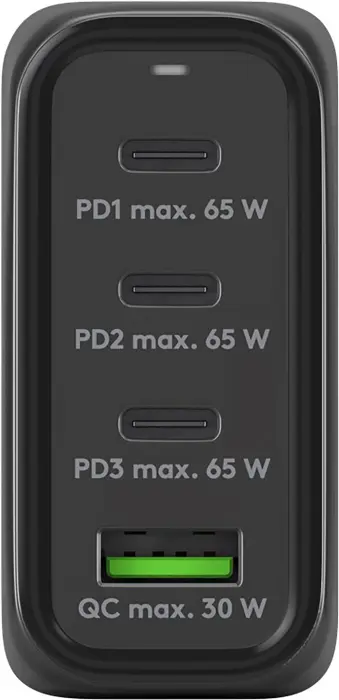 USB-C PD multiport GaN laddare 68W svart @ electrokit (2 av 4)