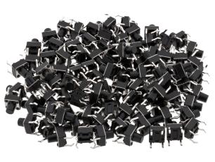 Taktila omkopplare PCB 6x6x7mm - 100-pack @ electrokit