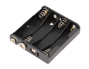 Batterihållare 4x AAA kontakt (6F22) @ electrokit