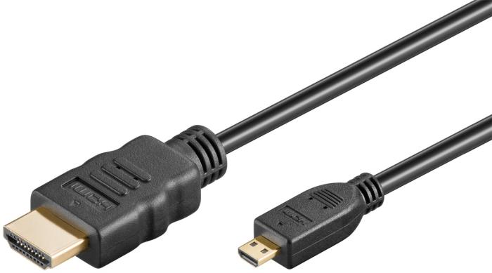HDMI 2.0 cable male - micro male 2m black @ electrokit (1 of 1)