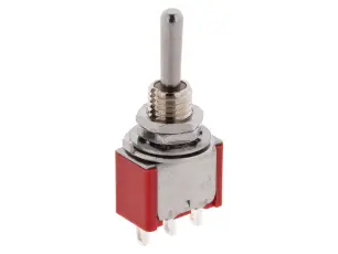 Toggle switch 1-p (on)-off-(on) solder lugs @ electrokit