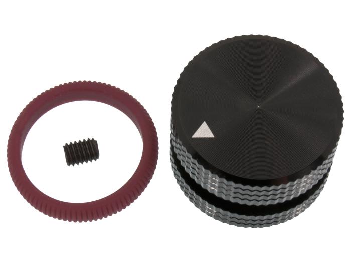 Ratt aluminium svart ø25x15.5mm @ electrokit (3 av 3)