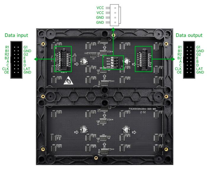 Fullfärgs-panel 3mm RGB-LED matris 64x64px 192x192mm P3 @ electrokit (6 of 9)