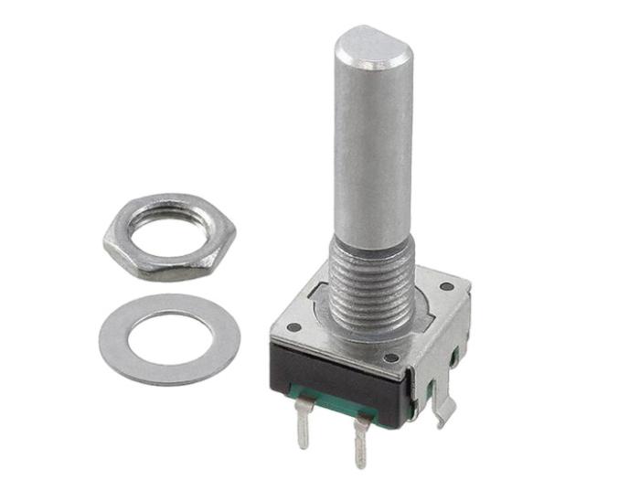 Rotationsenkoder 24 p/v med tryckknapp (fasta lägen) @ electrokit (1 av 1)