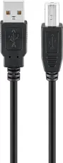 USB-kabel A-hane - B-hane 1.8m svart @ electrokit