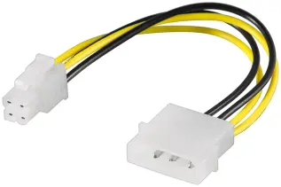 Adapterkabel Molex 4-pin till ATX12V P4 4-pin @ electrokit