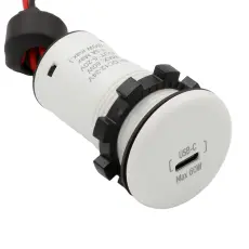 Inf&auml;llt ladduttag USB-C 60W 12-24V vit @ electrokit