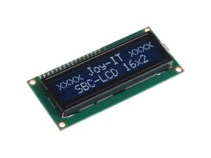 LCD 2x16 tecken vit/bl&aring; I2C 5V @ electrokit