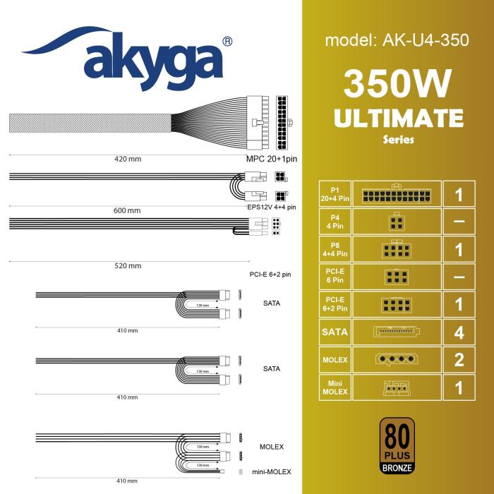 ATX power supply 350W - PSU 80+ @ electrokit (4 of 4)