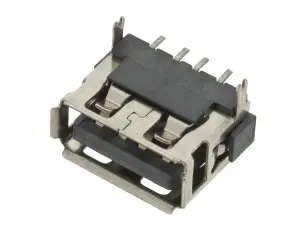 USB-A 2.0 hona PCB SMD vinklad @ electrokit