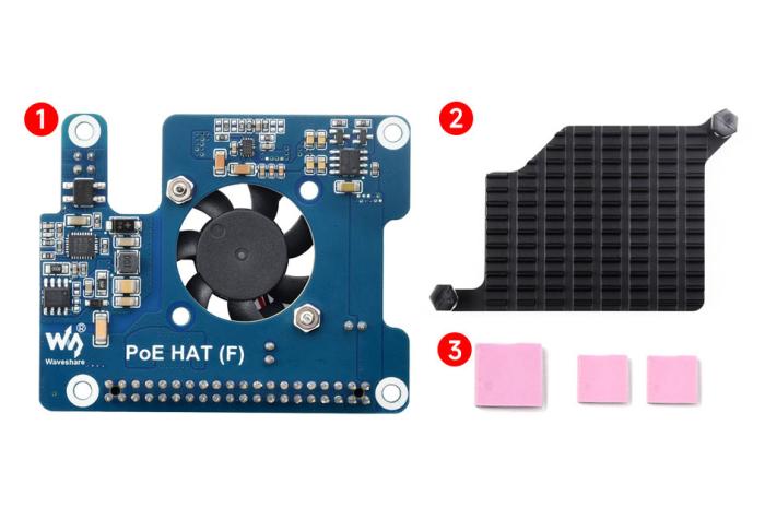 PoE-strömförsörjningskort för Raspberry Pi 5 - 5V 4.5A med kylning @ electrokit (9 av 9)