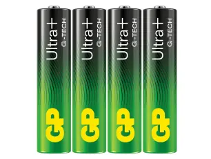 AAA / LR03 alkaliska batterier GP Ultra Plus 4-pack @ electrokit