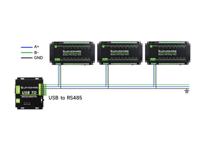 Relämodul 16-kan RS-485 / Modbus DIN-skena @ electrokit (7 av 8)