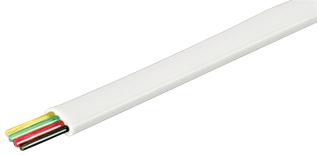 4 ledare flat modularkabel för signal- och tele vit @ electrokit