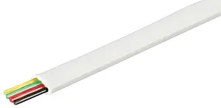 4 ledare flat modularkabel för signal- och tele vit @ electrokit